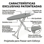 Tábua de Passar Roupas 360° – Giratória, Face Dupla e 8 Níveis de Altura