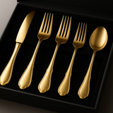Conjunto Talheres Dourados Premium - 48 Peças Banhado Ouro